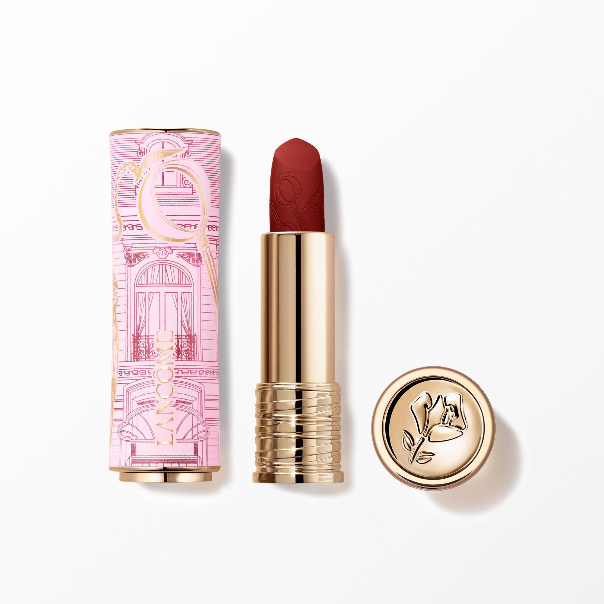 Imagine a următoarelor produse pe fundal alb: Lipstick Drama Matte 296 ediție limitată