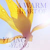 A close-up of a yellow ylang-ylang flower against a bright blue sky, with the text "A Warm Heart of Ylang-Ylang" overlayed.